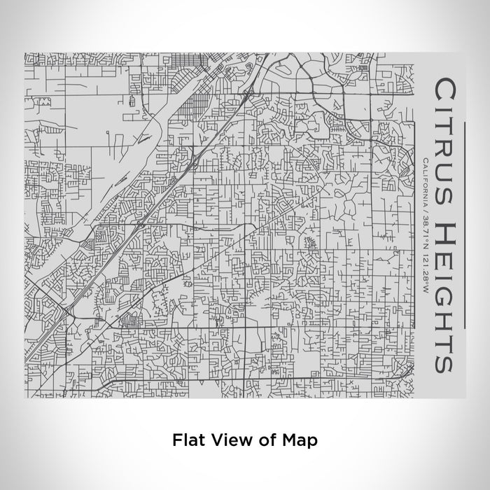 Rendered View of Citrus Heights California Map Engraving on 20oz Stainless Steel Insulated Bottle with Bamboo Top