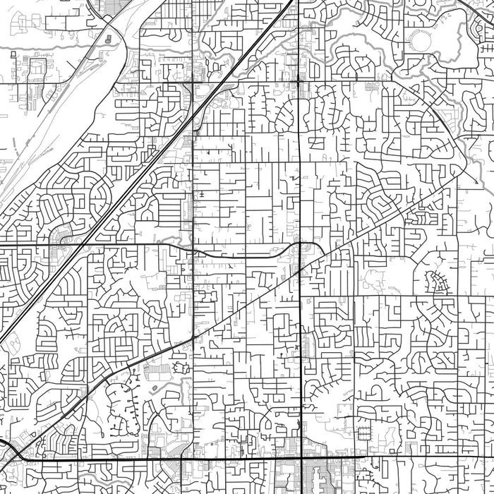 Citrus Heights California Map Print in Classic Style Zoomed In Close Up Showing Details