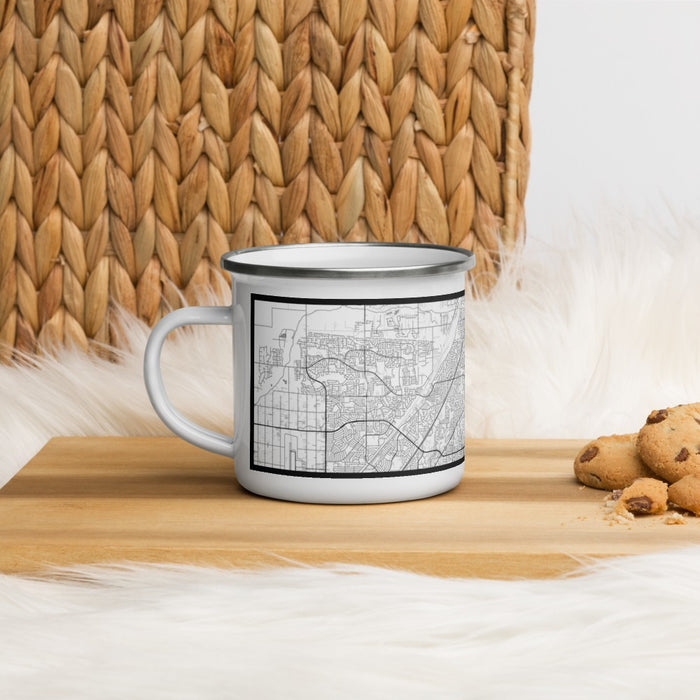 Left View Custom Citrus Heights California Map Enamel Mug in Classic on Table Top