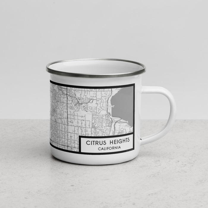 Right View Custom Citrus Heights California Map Enamel Mug in Classic