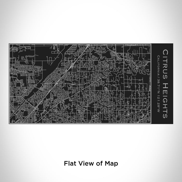 Rendered View of Citrus Heights California Map Engraving on 17oz Stainless Steel Insulated Cola Bottle in Black