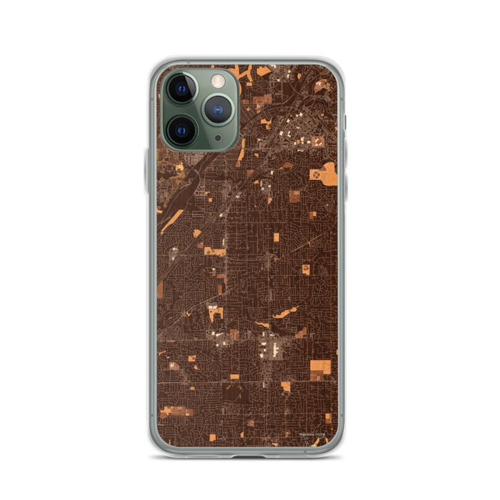 Custom iPhone 11 Pro Citrus Heights California Map Phone Case in Ember