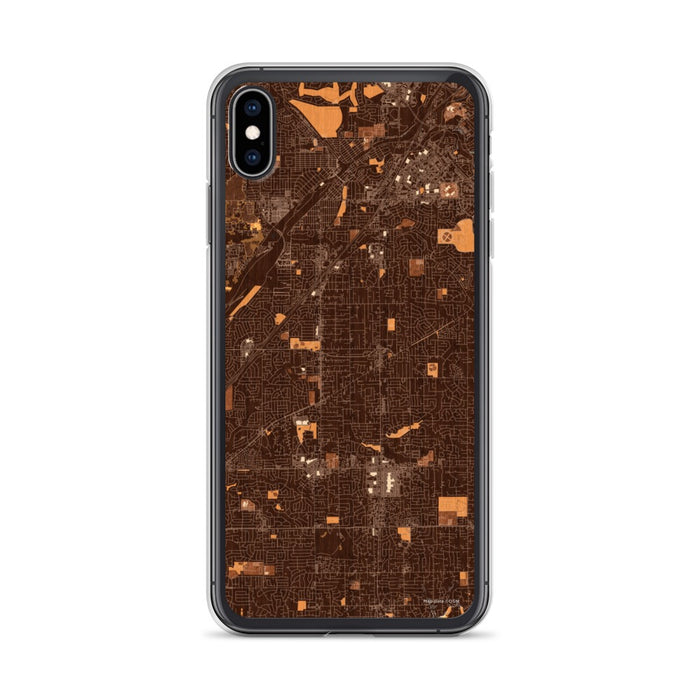 Custom iPhone XS Max Citrus Heights California Map Phone Case in Ember