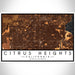 Citrus Heights California Map Print Landscape Orientation in Ember Style With Shaded Background