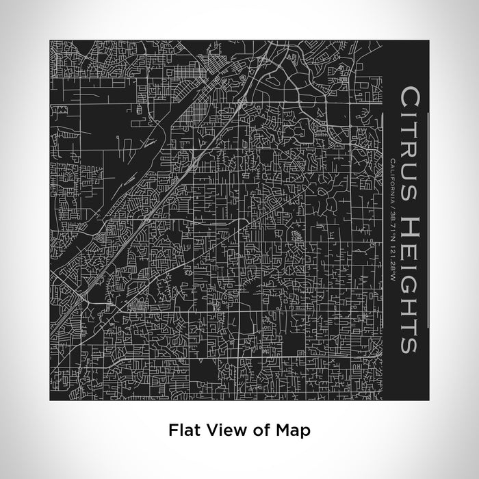 Rendered View of Citrus Heights California Map Engraving on 17oz Stainless Steel Insulated Tumbler in Black