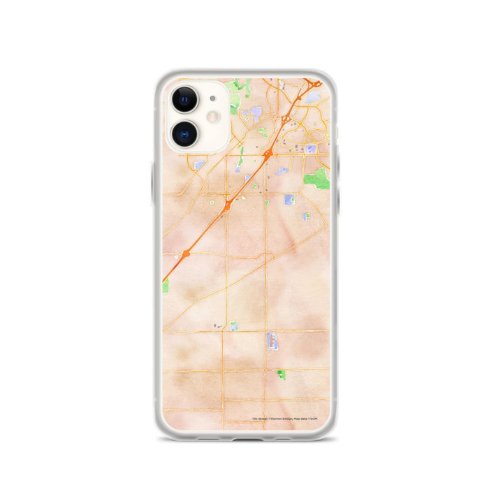 Custom iPhone 11 Citrus Heights California Map Phone Case in Watercolor
