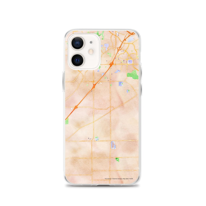 Custom iPhone 12 Citrus Heights California Map Phone Case in Watercolor