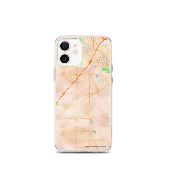 Custom iPhone 12 mini Citrus Heights California Map Phone Case in Watercolor