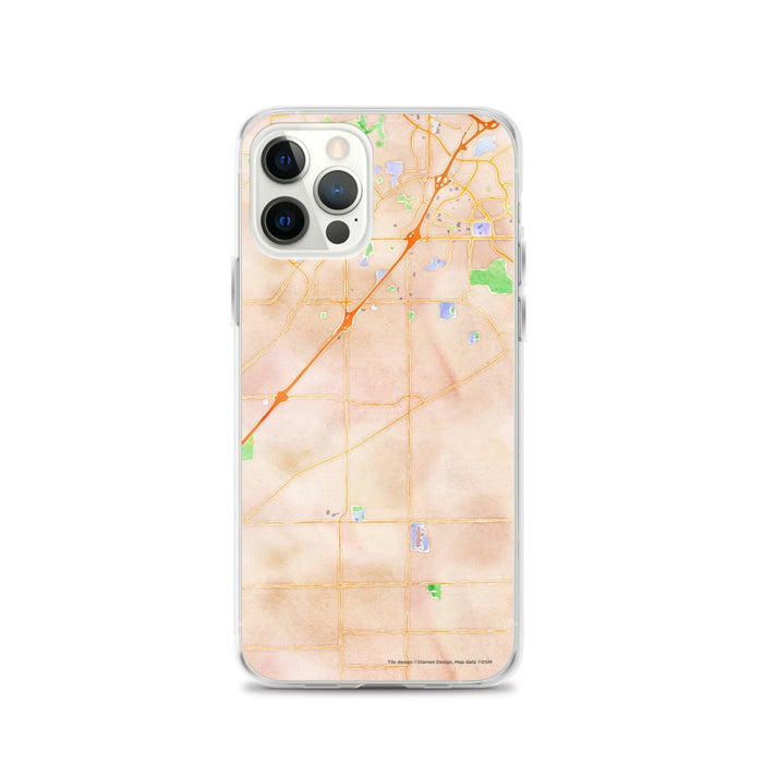 Custom iPhone 12 Pro Citrus Heights California Map Phone Case in Watercolor