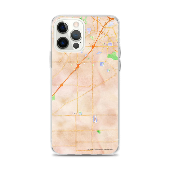 Custom iPhone 12 Pro Max Citrus Heights California Map Phone Case in Watercolor