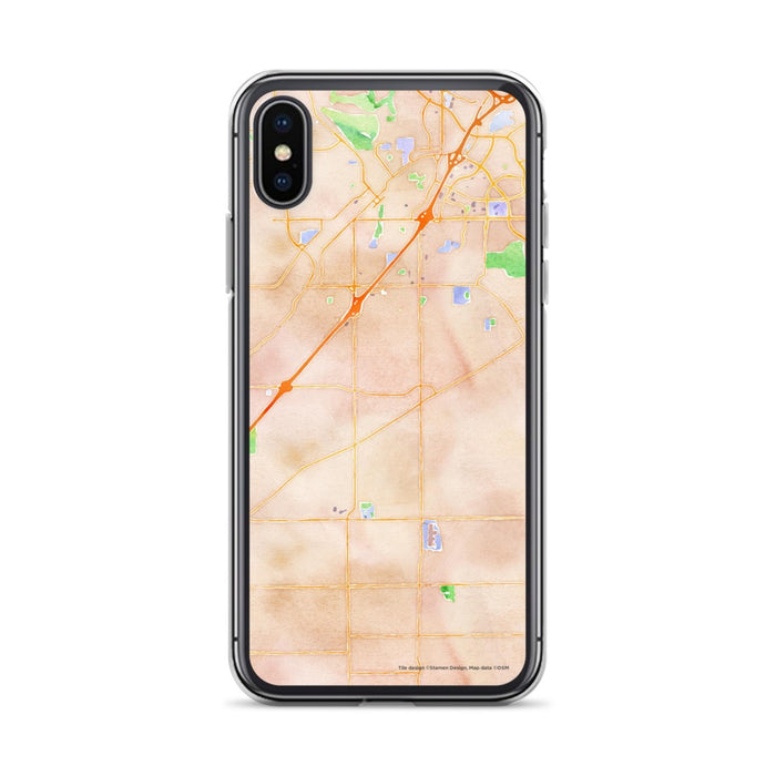 Custom iPhone X/XS Citrus Heights California Map Phone Case in Watercolor