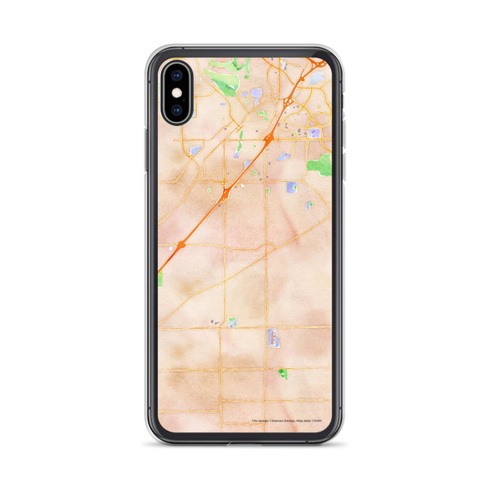 Custom iPhone XS Max Citrus Heights California Map Phone Case in Watercolor