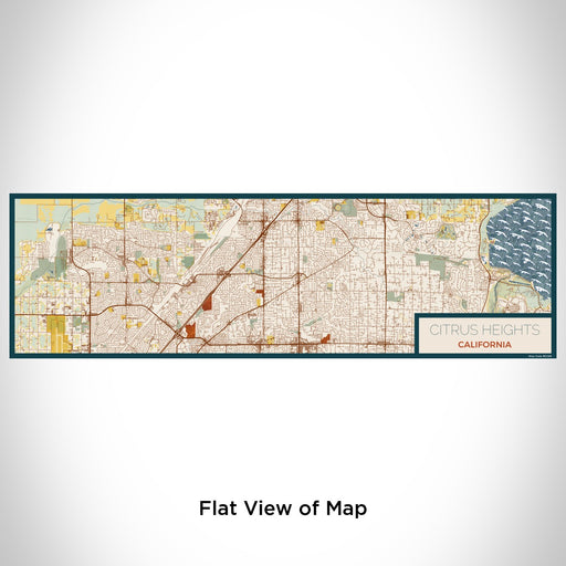 Flat View of Map Custom Citrus Heights California Map Enamel Mug in Woodblock