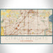 Citrus Heights California Map Print Landscape Orientation in Woodblock Style With Shaded Background