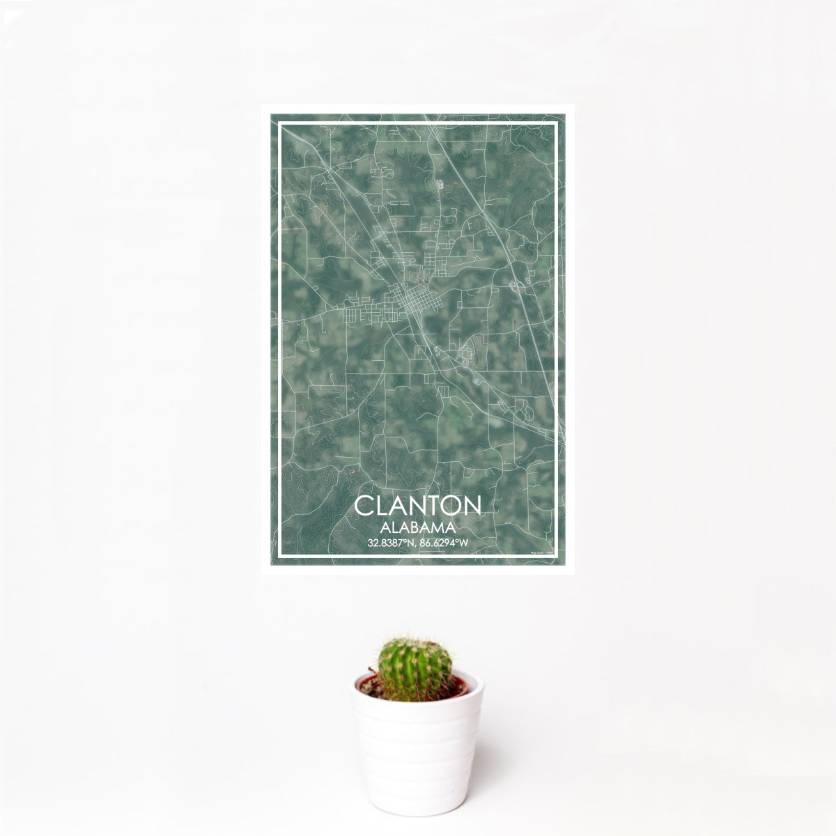 Clanton Alabama Map Print in Afternoon — JACE Maps