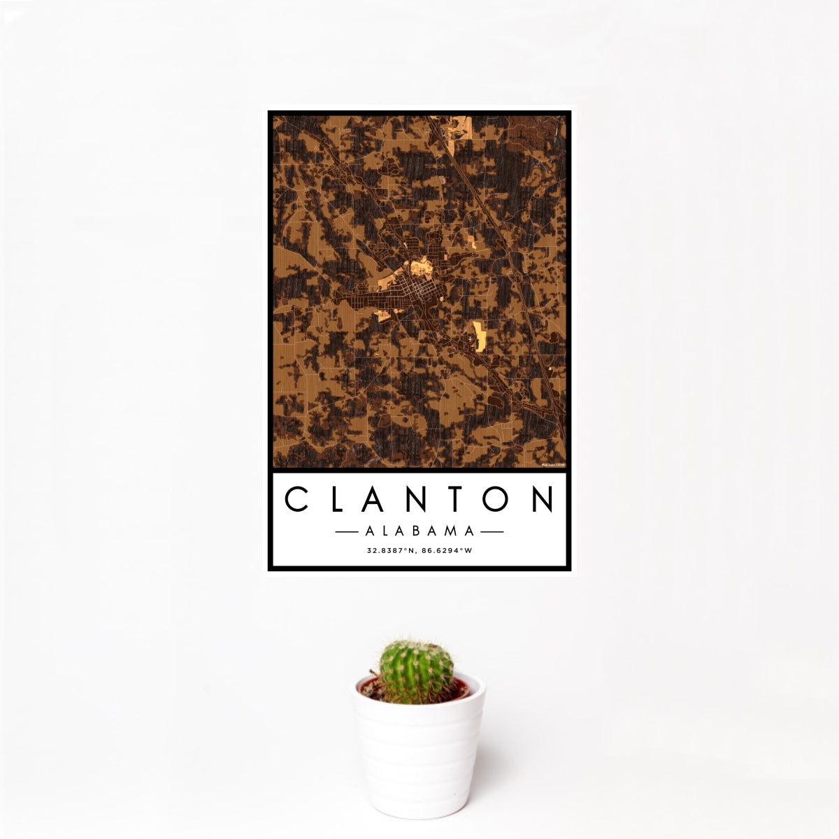 Clanton Alabama Map Print in Ember — JACE Maps