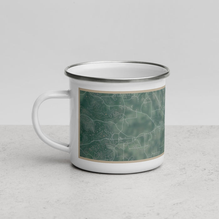 Left View Custom Clanton Alabama Map Enamel Mug in Afternoon