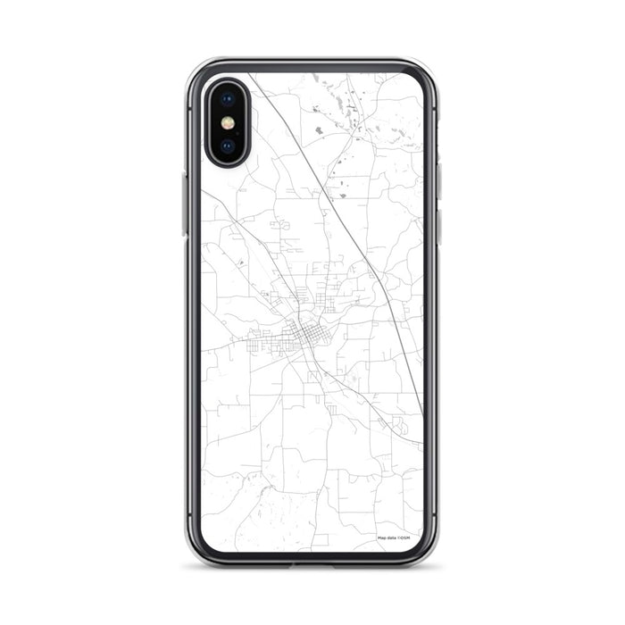 Custom iPhone X/XS Clanton Alabama Map Phone Case in Classic