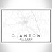 Clanton Alabama Map Print Landscape Orientation in Classic Style With Shaded Background