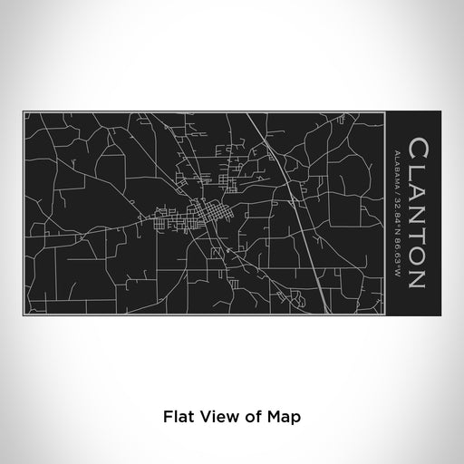 Rendered View of Clanton Alabama Map Engraving on 17oz Stainless Steel Insulated Cola Bottle in Black