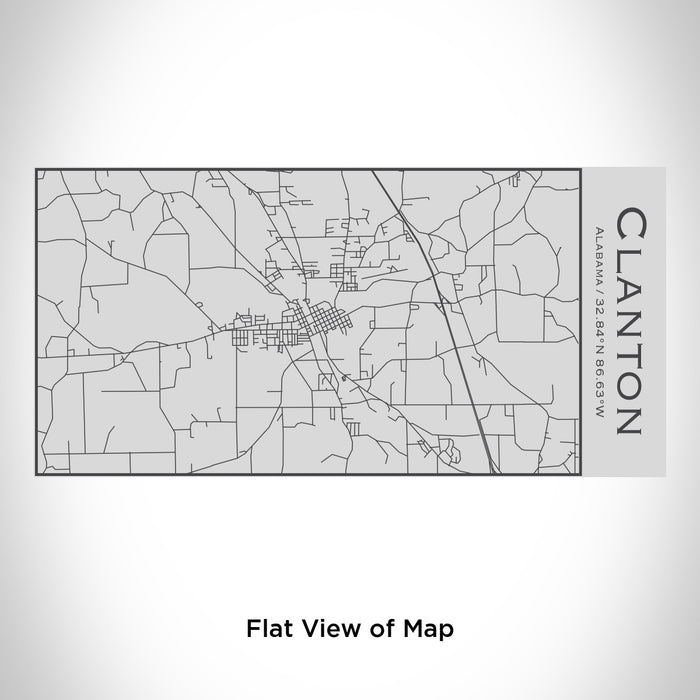 Rendered View of Clanton Alabama Map Engraving on 17oz Stainless Steel Insulated Cola Bottle