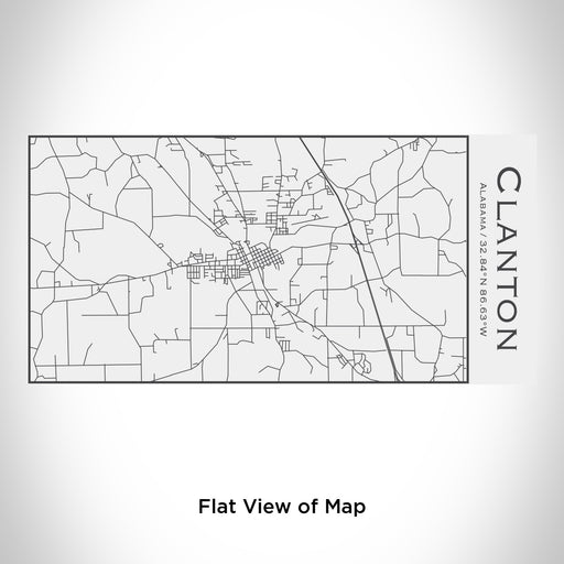 Rendered View of Clanton Alabama Map Engraving on 17oz Stainless Steel Insulated Cola Bottle in White