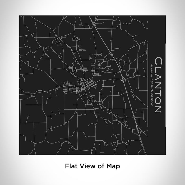 Rendered View of Clanton Alabama Map Engraving on 17oz Stainless Steel Insulated Tumbler in Black