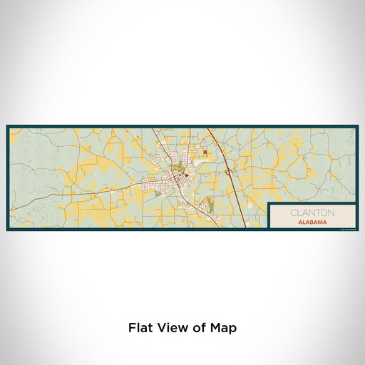 Flat View of Map Custom Clanton Alabama Map Enamel Mug in Woodblock