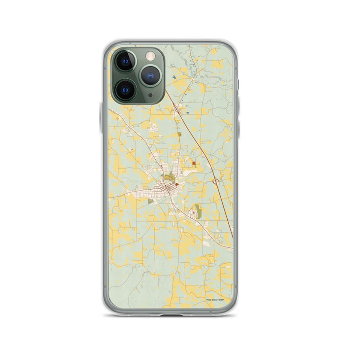 Custom iPhone 11 Pro Clanton Alabama Map Phone Case in Woodblock