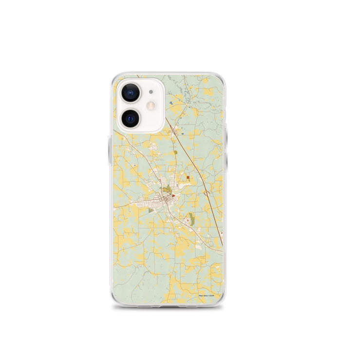 Custom iPhone 12 mini Clanton Alabama Map Phone Case in Woodblock