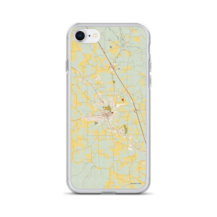 Custom iPhone SE Clanton Alabama Map Phone Case in Woodblock