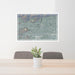 24x36 Claremont California Map Print Lanscape Orientation in Afternoon Style Behind 2 Chairs Table and Potted Plant