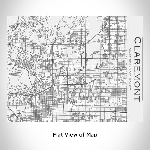 Rendered View of Claremont California Map Engraving on 20oz Stainless Steel Insulated Bottle with Bamboo Top in White