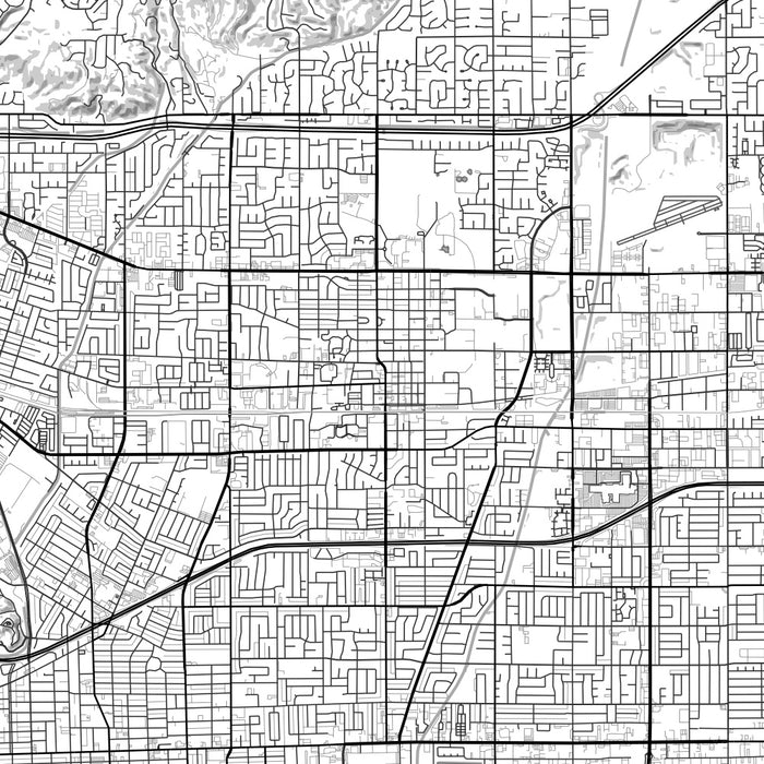 Claremont California Map Print in Classic Style Zoomed In Close Up Showing Details