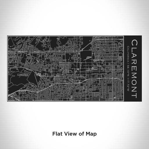 Rendered View of Claremont California Map Engraving on 17oz Stainless Steel Insulated Cola Bottle in Black