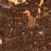 Claremont California Map Print in Ember Style Zoomed In Close Up Showing Details