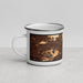 Left View Custom Claremont California Map Enamel Mug in Ember