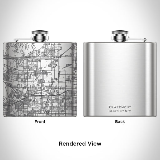 Rendered View of Claremont California Map Engraving on undefined