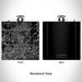 Rendered View of Claremont California Map Engraving on 6oz Stainless Steel Flask in Black