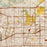 Claremont California Map Print in Woodblock Style Zoomed In Close Up Showing Details