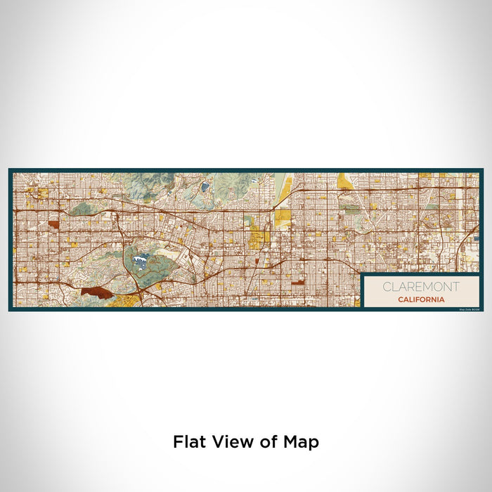 Flat View of Map Custom Claremont California Map Enamel Mug in Woodblock
