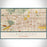 Claremont California Map Print Landscape Orientation in Woodblock Style With Shaded Background