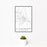 12x18 Claremont New Hampshire Map Print Portrait Orientation in Classic Style With Small Cactus Plant in White Planter