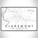 Claremont New Hampshire Map Print Landscape Orientation in Classic Style With Shaded Background