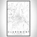 Claremont New Hampshire Map Print Portrait Orientation in Classic Style With Shaded Background