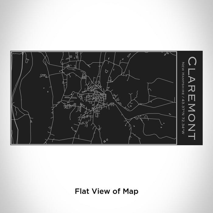 Rendered View of Claremont New Hampshire Map Engraving on 17oz Stainless Steel Insulated Cola Bottle in Black