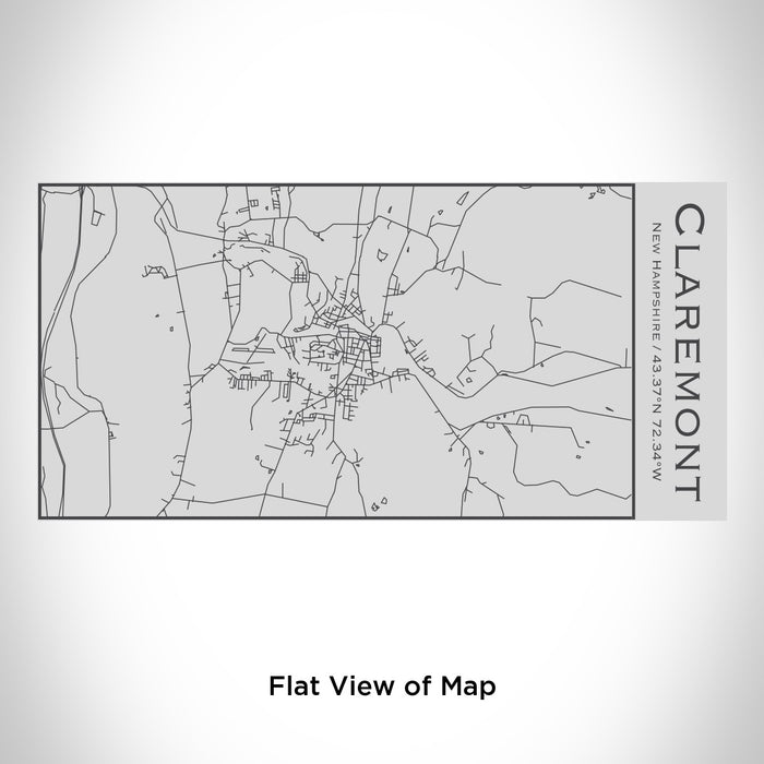 Rendered View of Claremont New Hampshire Map Engraving on 17oz Stainless Steel Insulated Cola Bottle