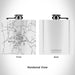 Rendered View of Claremont New Hampshire Map Engraving on 6oz Stainless Steel Flask in White