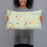 Person holding 20x12 Custom Claremont New Hampshire Map Throw Pillow in Woodblock