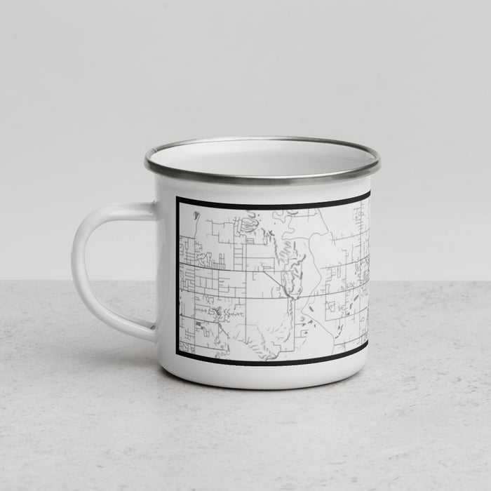 Left View Custom Claremore Oklahoma Map Enamel Mug in Classic